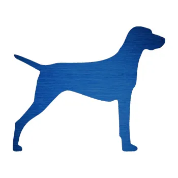 Polep vozidla SAMOLEPKA Pes 052 pravá Ohař (65 - škrábaný kov modrý) NA AUTO, NÁLEPKA, FÓLIE, POLEP, TUNING, VLASTNÍ TEXT, TISK, AUTOSAMOLEPKY.cz, POLEPY, OBRÁZEK, LOGO, SAMOLEPKY