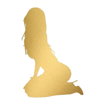 Polep vozidla SAMOLEPKA Erotická žena 013 levá (43 - zlatá metalíza) NA AUTO, NÁLEPKA, FÓLIE, POLEP, TUNING, VLASTNÍ TEXT, TISK, AUTOSAMOLEPKY.cz, POLEPY, OBRÁZEK, LOGO, SAMOLEPKY