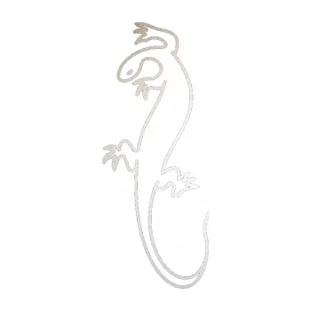 Samolepící dekorace Ještěrka 005 levá (82 - odrazková reflexní bílá) SAMOLEPKA NA AUTO, NÁLEPKA, FÓLIE, POLEP, TUNING, VLASTNÍ TEXT, TISK, AUTOSAMOLEPKY.cz, POLEPY, OBRÁZEK, LOGO, 3D STICKERS