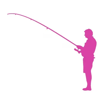 Polep vozidla SAMOLEPKA Rybář 008 levá (16 - růžová) NA AUTO, NÁLEPKA, FÓLIE, POLEP, TUNING, VLASTNÍ TEXT, TISK, AUTOSAMOLEPKY.cz, POLEPY, OBRÁZEK, LOGO, SAMOLEPKY