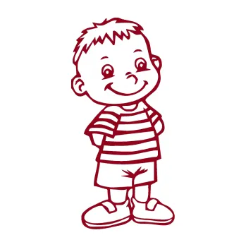 Samolepicí dekorace na vozidlo Dítě v autě 021 pravá kluk v pruhovaném tričku (07 - bordó vínová) SAMOLEPKA NA AUTO, NÁLEPKA, FÓLIE, POLEP, TUNING, VLASTNÍ TEXT, TISK, AUTOSAMOLEPKY.cz, POLEPY, OBRÁZEK, LOGO, 3D STICKERS