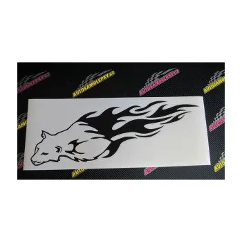 Samolepicí dekorace na vozidlo Animal flames 059 levá puma (17 - šedá) SAMOLEPKA NA AUTO, NÁLEPKA, FÓLIE, POLEP, TUNING, VLASTNÍ TEXT, TISK, AUTOSAMOLEPKY.cz, POLEPY, OBRÁZEK, LOGO, 3D STICKERS