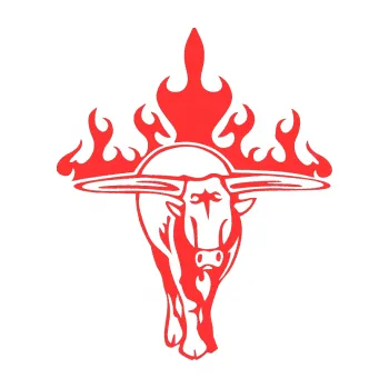 Samolepicí dekorace na vozidlo SAMOLEPKA Animal flames 050 pravá býk (02 - světle červená) NA AUTO, NÁLEPKA, FÓLIE, POLEP, TUNING, VLASTNÍ TEXT, TISK, AUTOSAMOLEPKY.cz, POLEPY, OBRÁZEK, LOGO, SAMOLEPKY