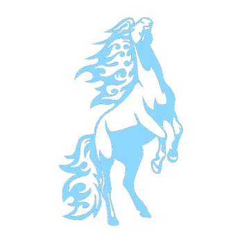Samolepicí dekorace na vozidlo Animal flames 013 pravá kůň (03 - světle modrá) SAMOLEPKA NA AUTO, NÁLEPKA, FÓLIE, POLEP, TUNING, VLASTNÍ TEXT, TISK, AUTOSAMOLEPKY.cz, POLEPY, OBRÁZEK, LOGO, 3D STICKERS