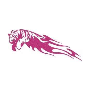 Samolepicí dekorace na vozidlo Animal flames 022 levá tygr (90 - Ultra Metalic růžová) SAMOLEPKA NA AUTO, NÁLEPKA, FÓLIE, POLEP, TUNING, VLASTNÍ TEXT, TISK, AUTOSAMOLEPKY.cz, POLEPY, OBRÁZEK, LOGO, 3D STICKERS