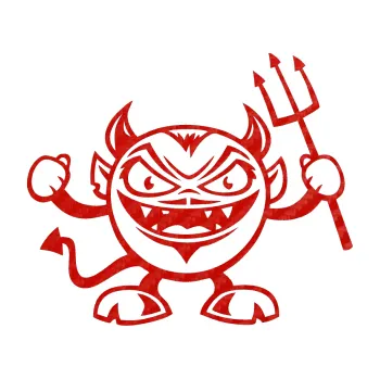 Samolepicí dekorace na vozidlo Devil pravá čertík s vidlemi (53 - 3D karbon červený) SAMOLEPKA NA AUTO, NÁLEPKA, FÓLIE, POLEP, TUNING, VLASTNÍ TEXT, TISK, AUTOSAMOLEPKY.cz, POLEPY, OBRÁZEK, LOGO, 3D STICKERS