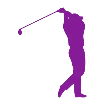 Polep vozidla SAMOLEPKA Golfista 004 pravá (14 - fialová) NA AUTO, NÁLEPKA, FÓLIE, POLEP, TUNING, VLASTNÍ TEXT, TISK, AUTOSAMOLEPKY.cz, POLEPY, OBRÁZEK, LOGO, SAMOLEPKY