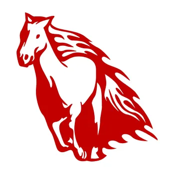 Samolepicí dekorace na vozidlo Animal flames 006 levá kůň (18 - tmavě červená) SAMOLEPKA NA AUTO, NÁLEPKA, FÓLIE, POLEP, TUNING, VLASTNÍ TEXT, TISK, AUTOSAMOLEPKY.cz, POLEPY, OBRÁZEK, LOGO, 3D STICKERS