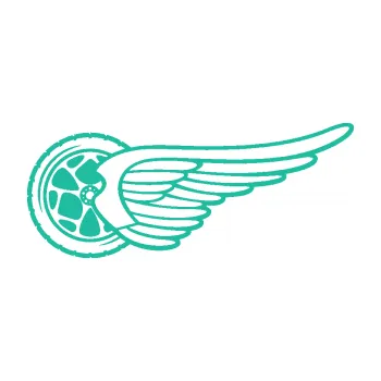 Samolepící dekorace Kolo s křídlem levá (25 - tyrkysová) SAMOLEPKA NA AUTO, NÁLEPKA, FÓLIE, POLEP, TUNING, VLASTNÍ TEXT, TISK, AUTOSAMOLEPKY.cz, POLEPY, OBRÁZEK, LOGO, 3D STICKERS