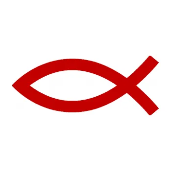 samolepka Jesus rybička 002 křesťanský symbol (18 - tmavě červená) SAMOLEPKA NA AUTO, NÁLEPKA, FÓLIE, POLEP, TUNING, VLASTNÍ TEXT, TISK, AUTOSAMOLEPKY.cz, POLEPY, OBRÁZEK, LOGO, 3D STICKERS
