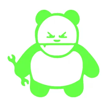 Autodoplněk Samolepka na auto Panda opravář JDM levá (71 - Fluorescentní zelená) NÁLEPKA, FÓLIE, POLEPY, TUNING, VLASTNÍ TEXT, TISK, AUTOSAMOLEPKY.cz, SAMOLEPKY, OBRÁZEK, LOGO, VÝROBA, PRODEJ