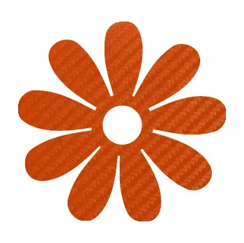 Samolepící dekorace Kopretina 001 (54 - 3D karbon oranžový) SAMOLEPKA NA AUTO, NÁLEPKA, FÓLIE, POLEP, TUNING, VLASTNÍ TEXT, TISK, AUTOSAMOLEPKY.cz, POLEPY, OBRÁZEK, LOGO, 3D STICKERS