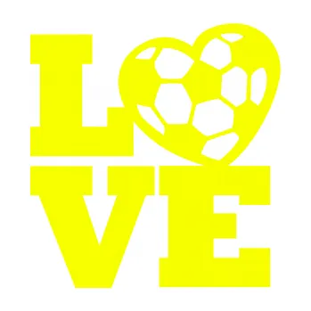 Samolepicí dekorace na vozidlo Love fotbal (70 - Fluorescentní žlutá) SAMOLEPKA NA AUTO, NÁLEPKA, FÓLIE, POLEP, TUNING, VLASTNÍ TEXT, TISK, AUTOSAMOLEPKY.cz, POLEPY, OBRÁZEK, LOGO, 3D STICKERS