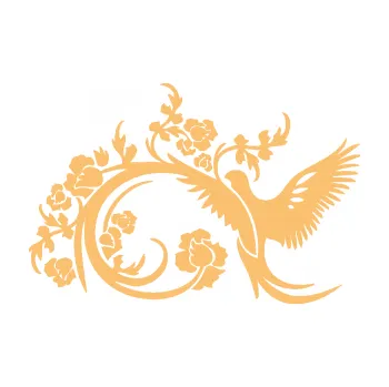 Samolepící dekorace Květina 011 pravá ptáček s květy (08 - béžová) SAMOLEPKA NA AUTO, NÁLEPKA, FÓLIE, POLEP, TUNING, VLASTNÍ TEXT, TISK, AUTOSAMOLEPKY.cz, POLEPY, OBRÁZEK, LOGO, 3D STICKERS