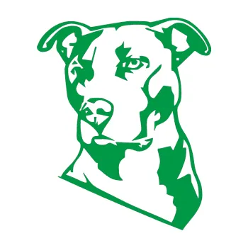 Polep vozidla Pes 054 levá Pitbull (12 - zelená) SAMOLEPKA NA AUTO, NÁLEPKA, FÓLIE, POLEP, TUNING, VLASTNÍ TEXT, TISK, AUTOSAMOLEPKY.cz, POLEPY, OBRÁZEK, LOGO, 3D STICKERS