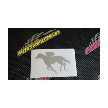 Samolepící dekorace SAMOLEPKA Kůň 027 levá závodí s jezdcem (10 - červená) NA AUTO, NÁLEPKA, FÓLIE, POLEP, TUNING, VLASTNÍ TEXT, TISK, AUTOSAMOLEPKY.cz, POLEPY, OBRÁZEK, LOGO, SAMOLEPKY