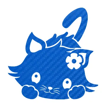 Samolepící dekorace SAMOLEPKA Kočka 012 levá (57 - 3D karbon modrý) NA AUTO, NÁLEPKA, FÓLIE, POLEP, TUNING, VLASTNÍ TEXT, TISK, AUTOSAMOLEPKY.cz, POLEPY, OBRÁZEK, LOGO, SAMOLEPKY