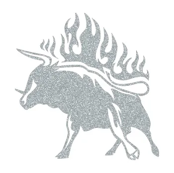 Samolepicí dekorace na vozidlo Animal flames 055 levá býk (91 - Ultra Metalic stříbrná metalíza) SAMOLEPKA NA AUTO, NÁLEPKA, FÓLIE, POLEP, TUNING, VLASTNÍ TEXT, TISK, AUTOSAMOLEPKY.cz, POLEPY, OBRÁZEK, LOGO, 3D STICKERS