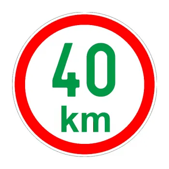 samolepka Maximální rychlost 40km - nejvyšší konstrukční rychlost (12 - zelená) SAMOLEPKA NA AUTO, NÁLEPKA, FÓLIE, POLEP, TUNING, VLASTNÍ TEXT, TISK, AUTOSAMOLEPKY.cz, POLEPY, OBRÁZEK, LOGO, 3D STICKERS