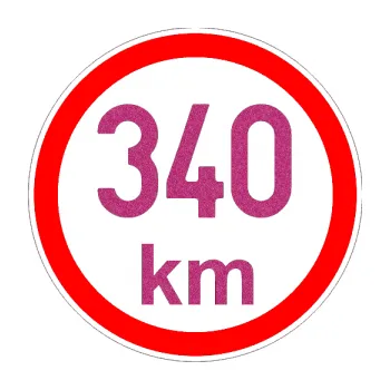samolepka Maximální rychlost 340km - nejvyšší konstrukční rychlost (90 - Ultra Metalic růžová) SAMOLEPKA NA AUTO, NÁLEPKA, FÓLIE, POLEP, TUNING, VLASTNÍ TEXT, TISK, AUTOSAMOLEPKY.cz, POLEPY, OBRÁZEK, LOGO, 3D STICKERS