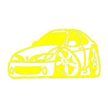 Polep vozidla SAMOLEPKA Renault Megane karikatura levá (05 - žlutá citron) NA AUTO, NÁLEPKA, FÓLIE, POLEP, TUNING, VLASTNÍ TEXT, TISK, AUTOSAMOLEPKY.cz, POLEPY, OBRÁZEK, LOGO, SAMOLEPKY