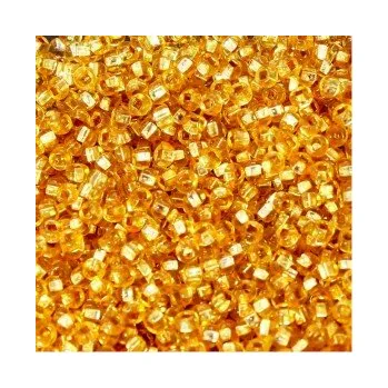 Dětské navlékací korálky Rokajl Preciosa 1. jakost 11/0 tmavě zlatý průtah č. 072