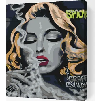Malování podle čísel - Žena s cigaretou Velikost: 40x50cm, Rámování: Pouze srolované plátno
