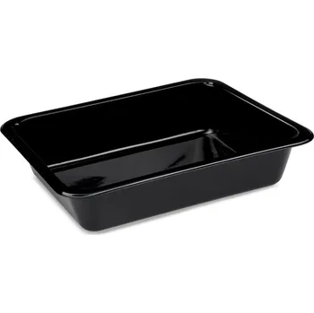 Jednorázové nádobí Menu mísa (PP) nedělená 227x178x49mm, černá [50 ks]