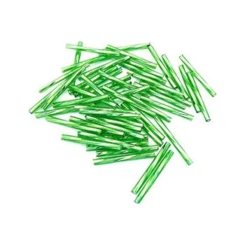 Dětské navlékací korálky Preciosa tyčinky světle zelené kroucené 25 mm