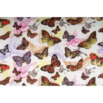 Plátno bavlněné motýlci, metráž, látky