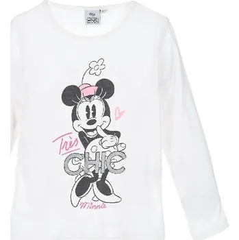 Minnie Mouse bílé dívčí tričko s dlouhými rukávy Velikost: 98