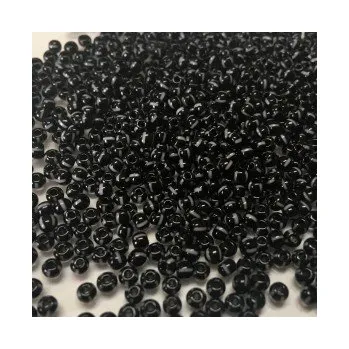 Dětské navlékací korálky Rokajl 8/0 černá s bílými proužky