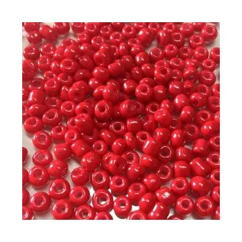 Dětské navlékací korálky Rokajl 6/0 červená