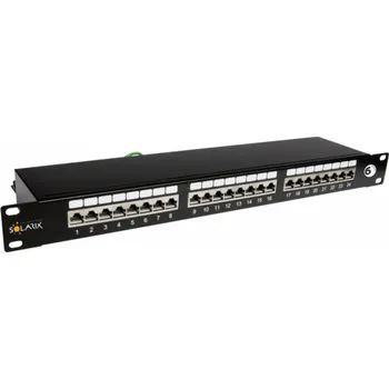 Patch panel Patch panel Solarix SX24-6-STP-BK STP cat6 24p. 1U