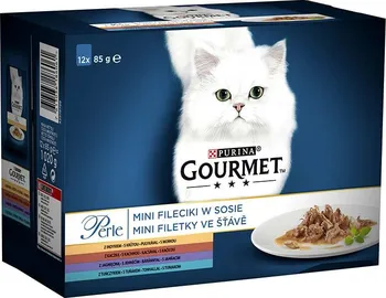 Krmivo pro kočku Purina Gourmet Perle Multipack Mini filetky ve šťávě 12 x 85 g