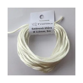 Korálek Saténová šňůra bílá 2,0mm (5m)