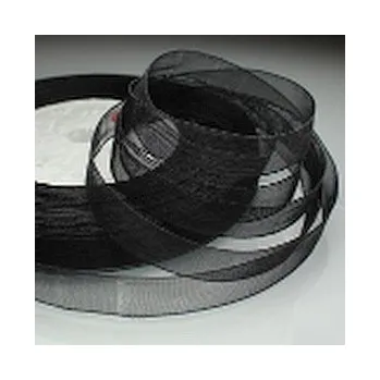 Stuha Stuha organza černá 7mm (1m)