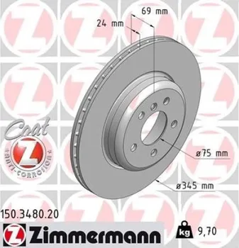 Brzdový kotouč Zimmermann 150.3480.20