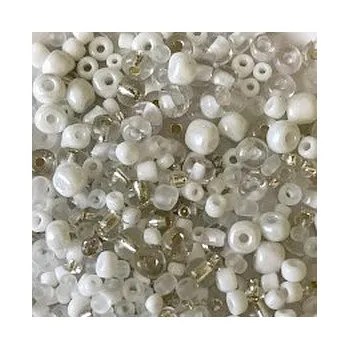 Dětské navlékací korálky Rokajl 6/0 - 11/0 bílý mix