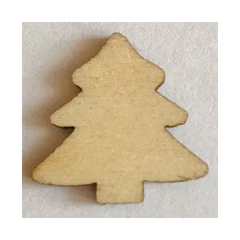 Vánoční dekorace Dřevěný výřez stromek 20x20mm