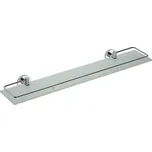 Bemeta - OMEGA: Polička skleněná s výklopnou hrazdou 600 mm 104102212