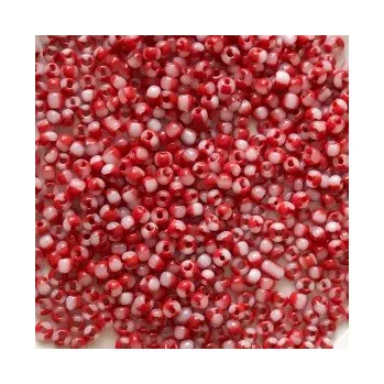 Dětské navlékací korálky Rokajl 8/0 červenobílá