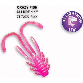 Gumová nástraha Crazy Fish Allure 2,7cm 76 Toxic pink (10ks)