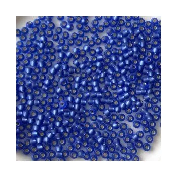 Korálek Rokajl Preciosa 1. jakost 10/0 modrý průtah matná č. 211