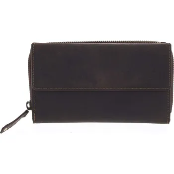 Peněženka Dámská kožená peněženka tmavě hnědá - Tomas Menmaiya hnědá