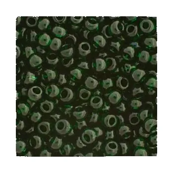 Dětské navlékací korálky Rokajl Preciosa 1. jakost 8/0 hodně tmavě zelená průhledná č. 168