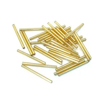 Dětské navlékací korálky Preciosa tyčinky tmavě zlaté rovné 30 mm