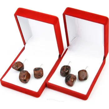 Souprava šperků Sada náušnic a přívěsku z kamene obsidián Ag háčky