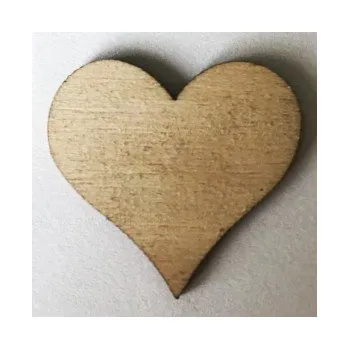 Dětské navlékací korálky Dřevěný výřez srdce 20x25mm