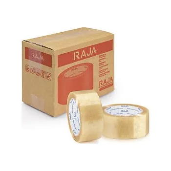 Lepicí páska Lepicí PP páska 50mm, návin 66m, průmyslová, průhledná, tloušťka 50µm | RAJA - Balení po 6 ks